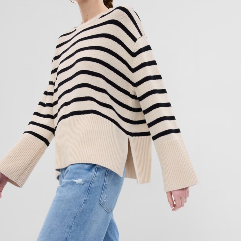 100% Cotton Gap Split-Hem Sweater